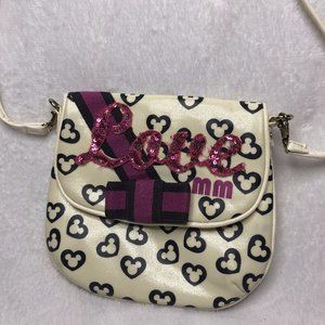 Disney Parks Black & White Authentic Minnie Mouse Love Heart Crossbody Bag